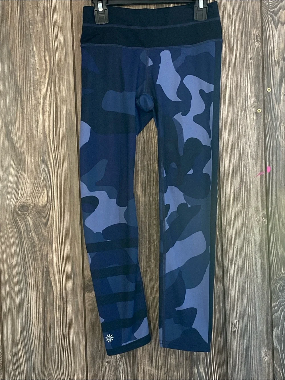 Athleta Navy and Light Blue Camo Leggings